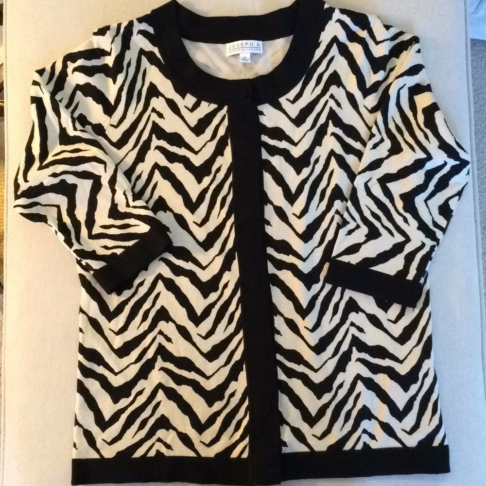 Joseph A. zebra print cardigan